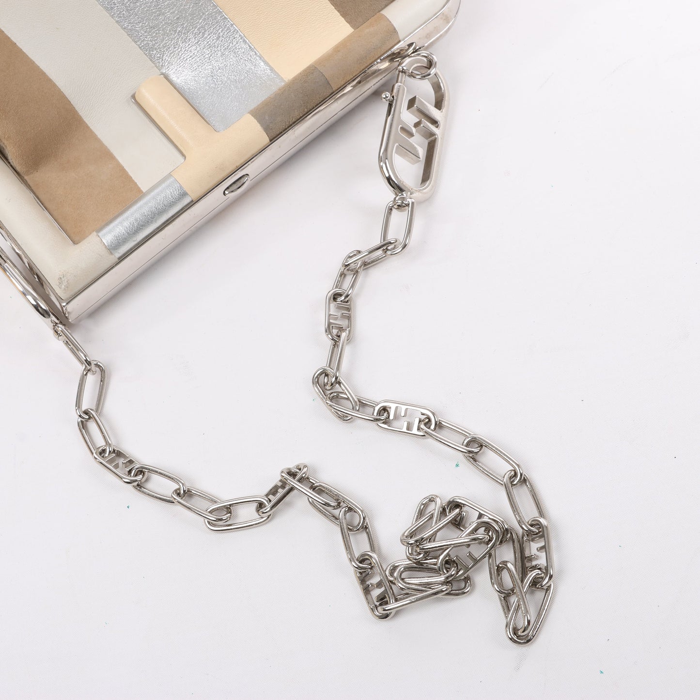 FENDI First Leather x Suede Shoulder bag in Beige 8BP129