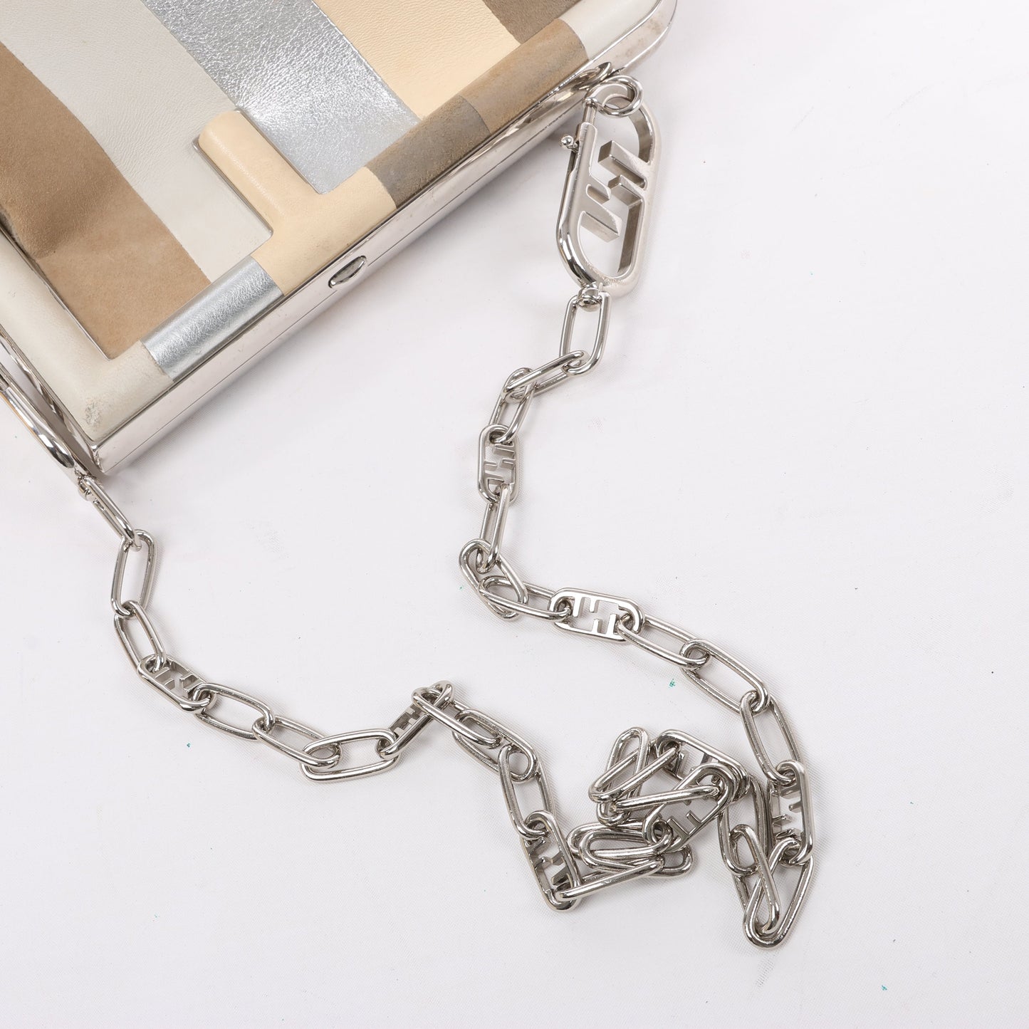 FENDI First Leather x Suede Shoulder bag in Beige 8BP129