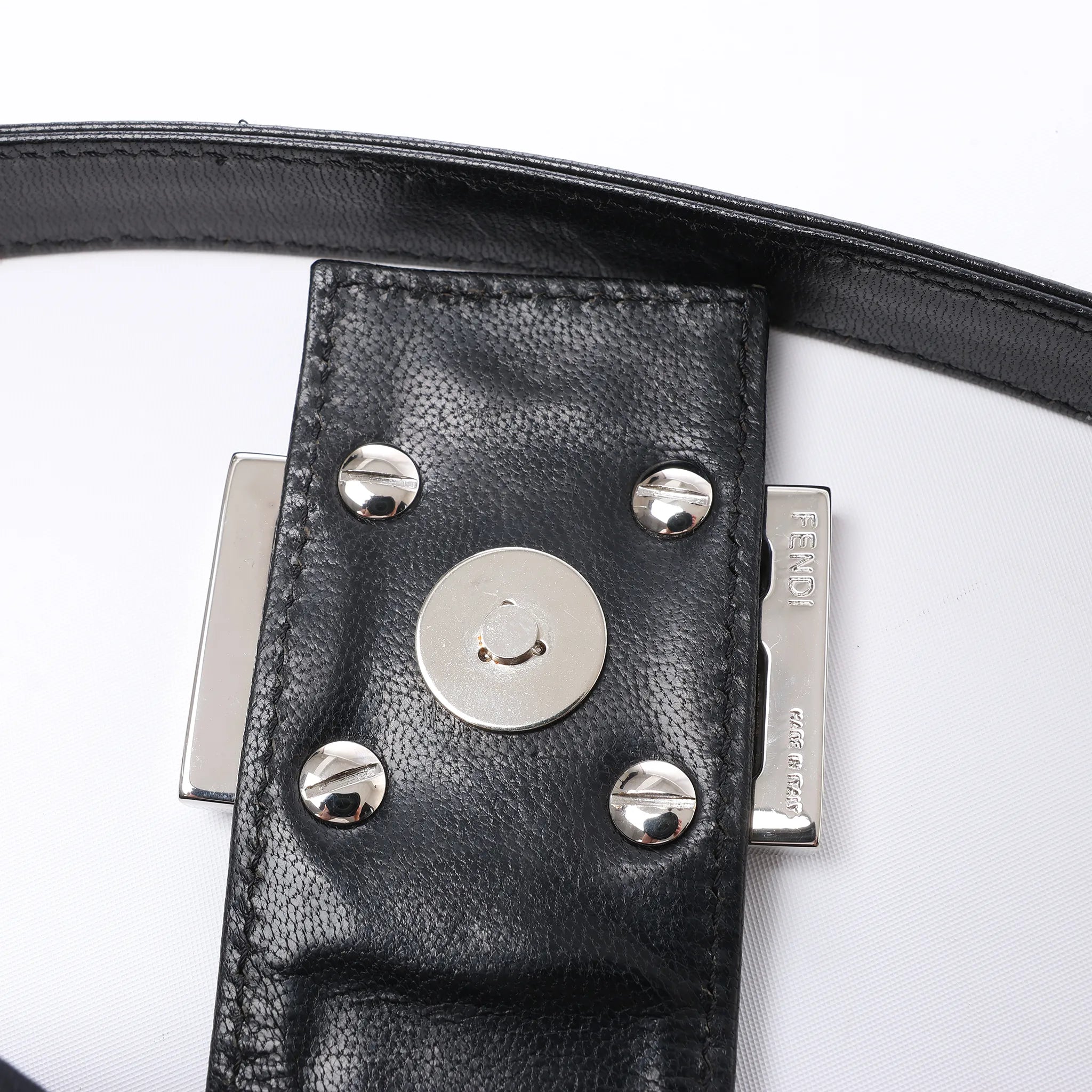 FENDI Mamma Baguette Jersey & Leather Shoulder bag in Black 26729