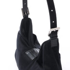 FENDI Mamma Baguette Jersey & Leather Shoulder bag in Black 26729