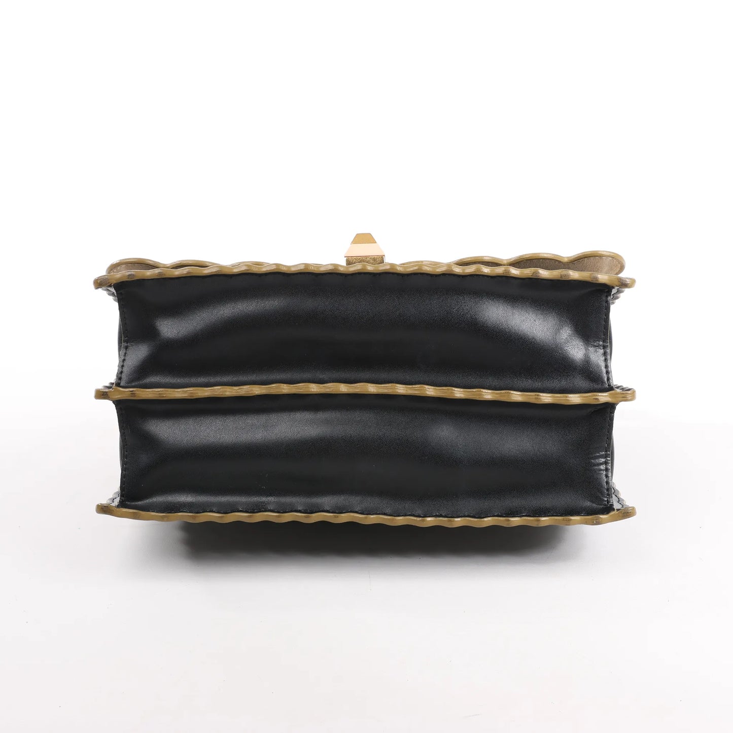 FENDI Kan I Leather 2Way Handbag in Black 8BT283
