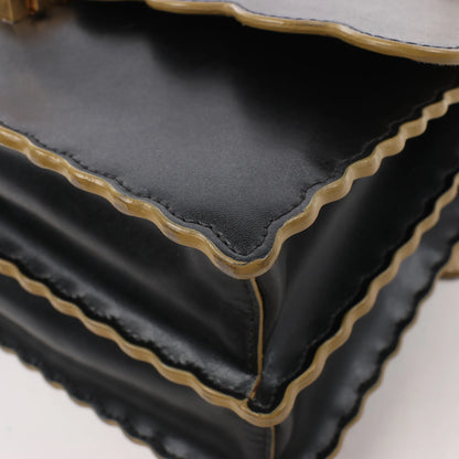 FENDI Kan I Leather 2Way Handbag in Black 8BT283