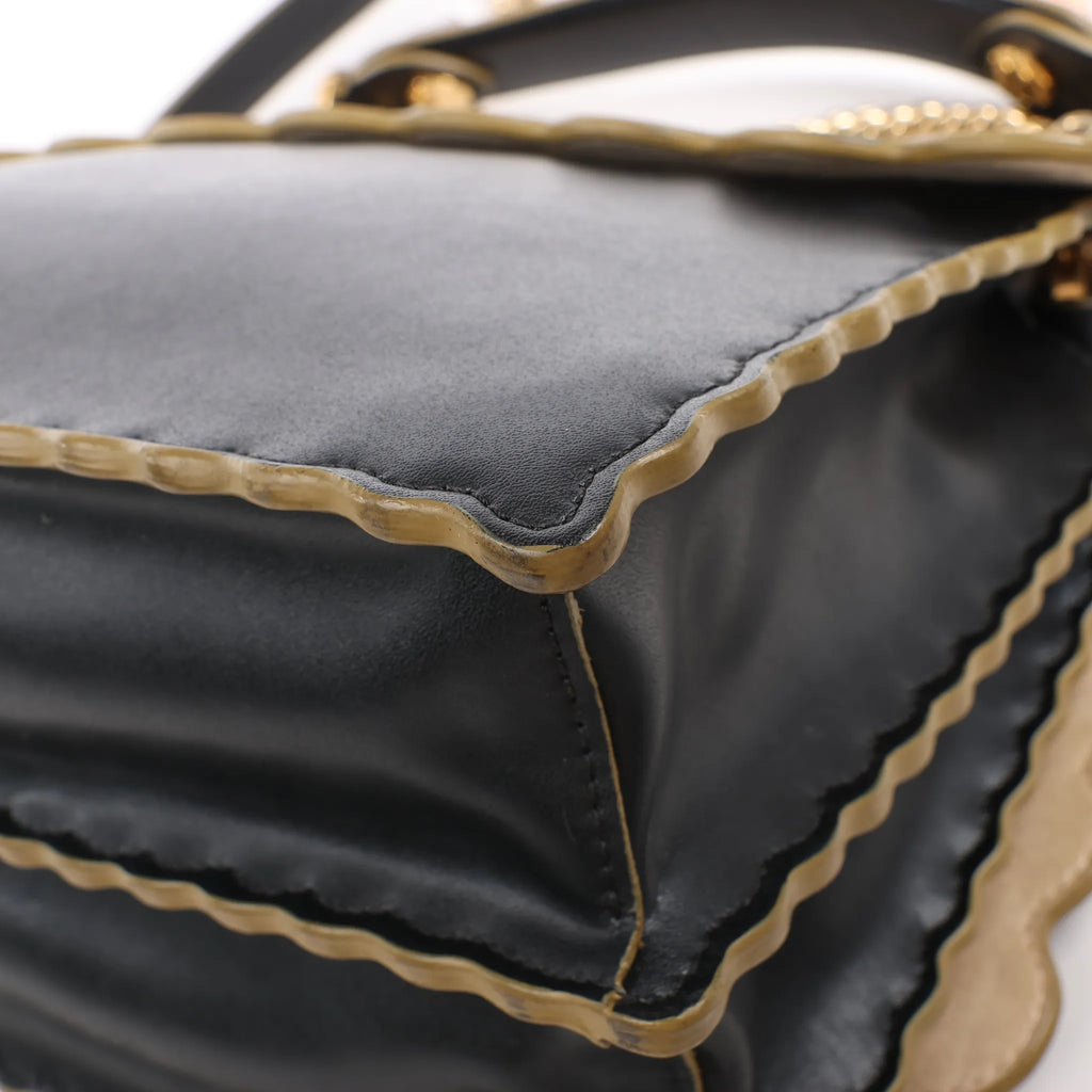 FENDI Kan I Leather 2Way Handbag in Black 8BT283