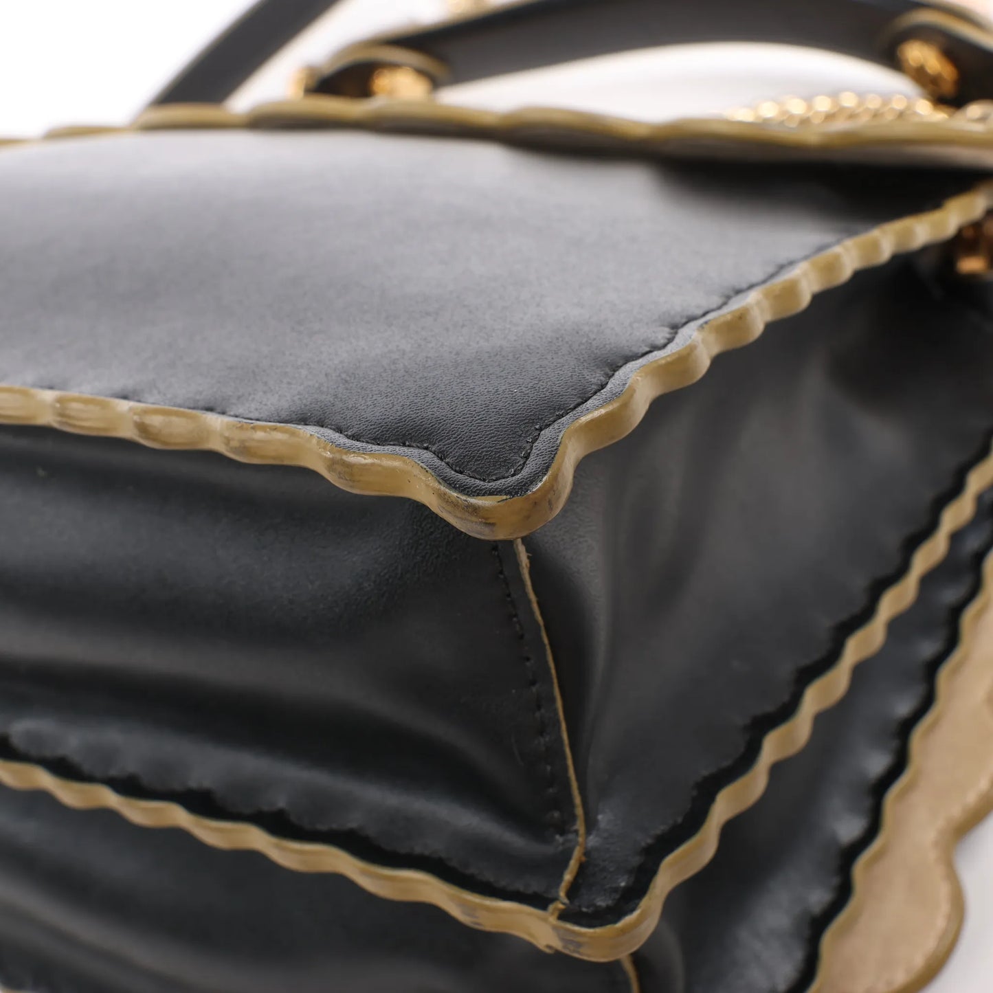 FENDI Kan I Leather 2Way Handbag in Black 8BT283