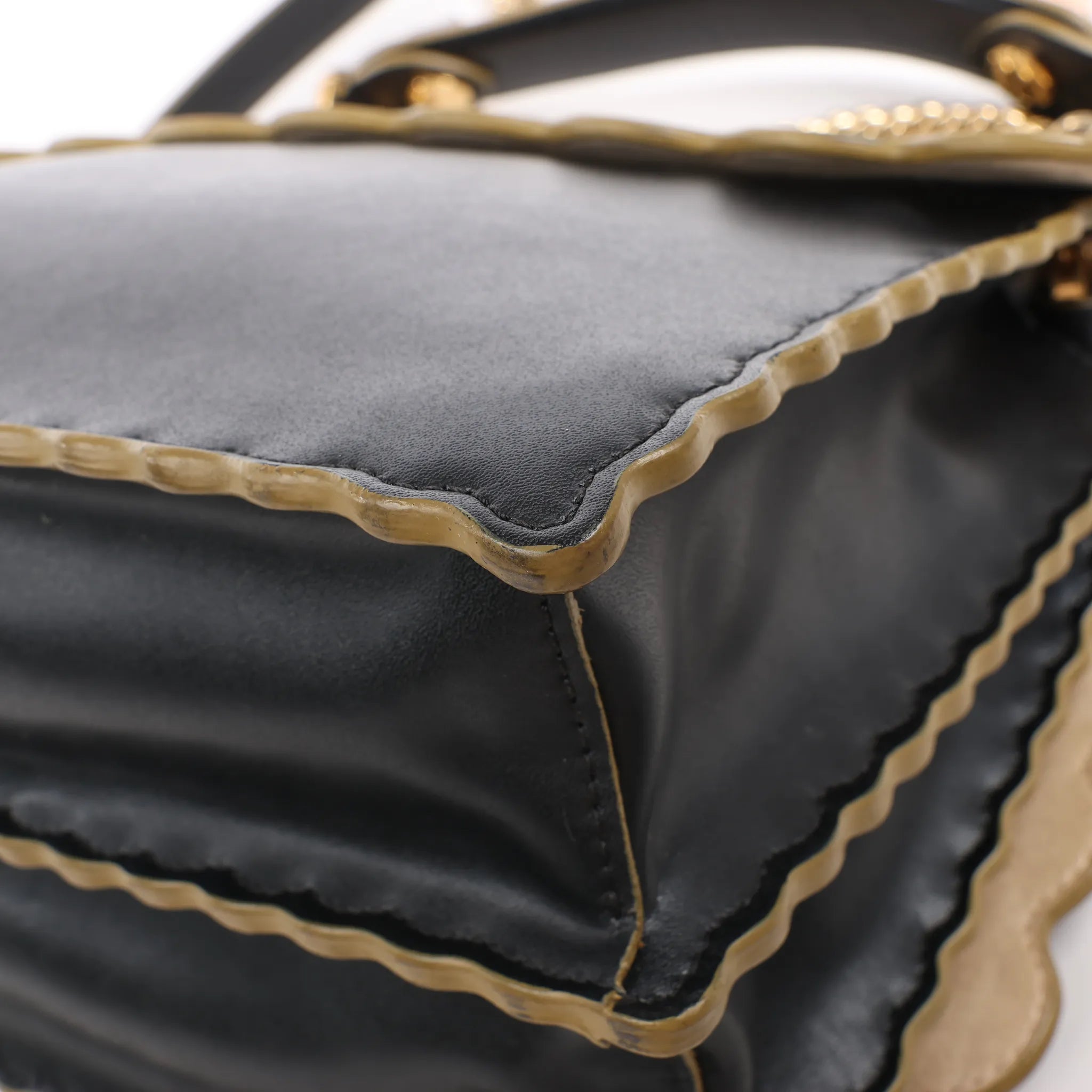 FENDI Kan I Leather 2Way Handbag in Black 8BT283