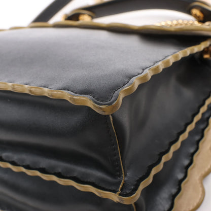 FENDI Kan I Leather 2Way Handbag in Black 8BT283