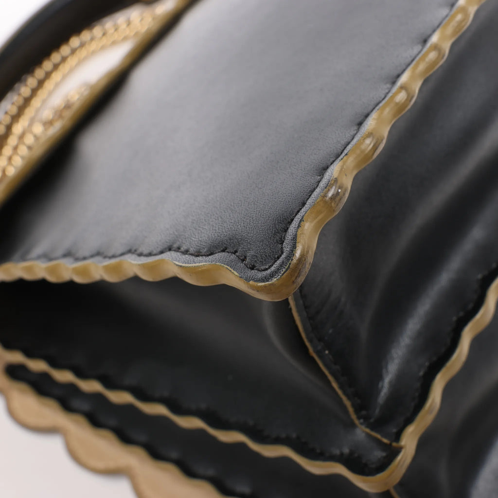 FENDI Kan I Leather 2Way Handbag in Black 8BT283