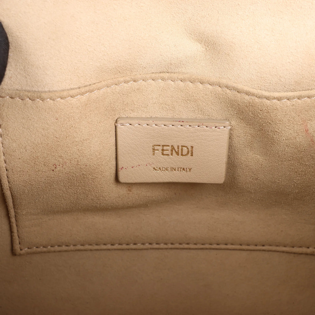 FENDI Kan I Leather 2Way Handbag in Black 8BT283