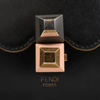 FENDI Kan I Leather 2Way Handbag in Black 8BT283