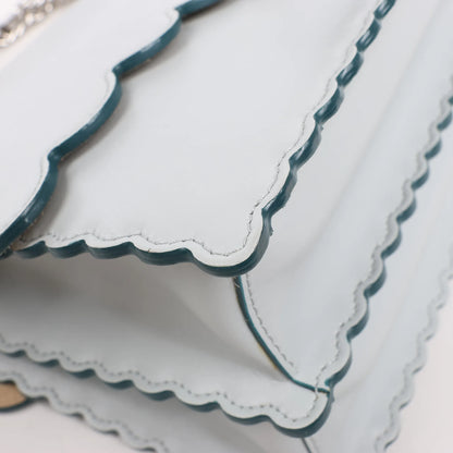 Sac à main bidirectionnel en cuir FENDI Kan I bleu 8BT283