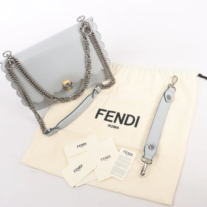 Sac à main bidirectionnel en cuir FENDI Kan I bleu 8BT283