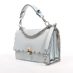 FENDI Kan I Leather 2Way Handbag in Blue 8BT283