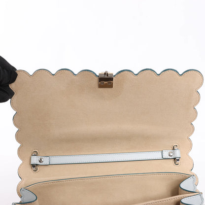 Sac à main bidirectionnel en cuir FENDI Kan I bleu 8BT283