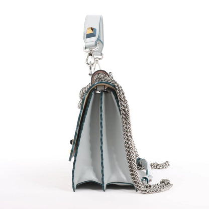 Sac à main bidirectionnel en cuir FENDI Kan I bleu 8BT283