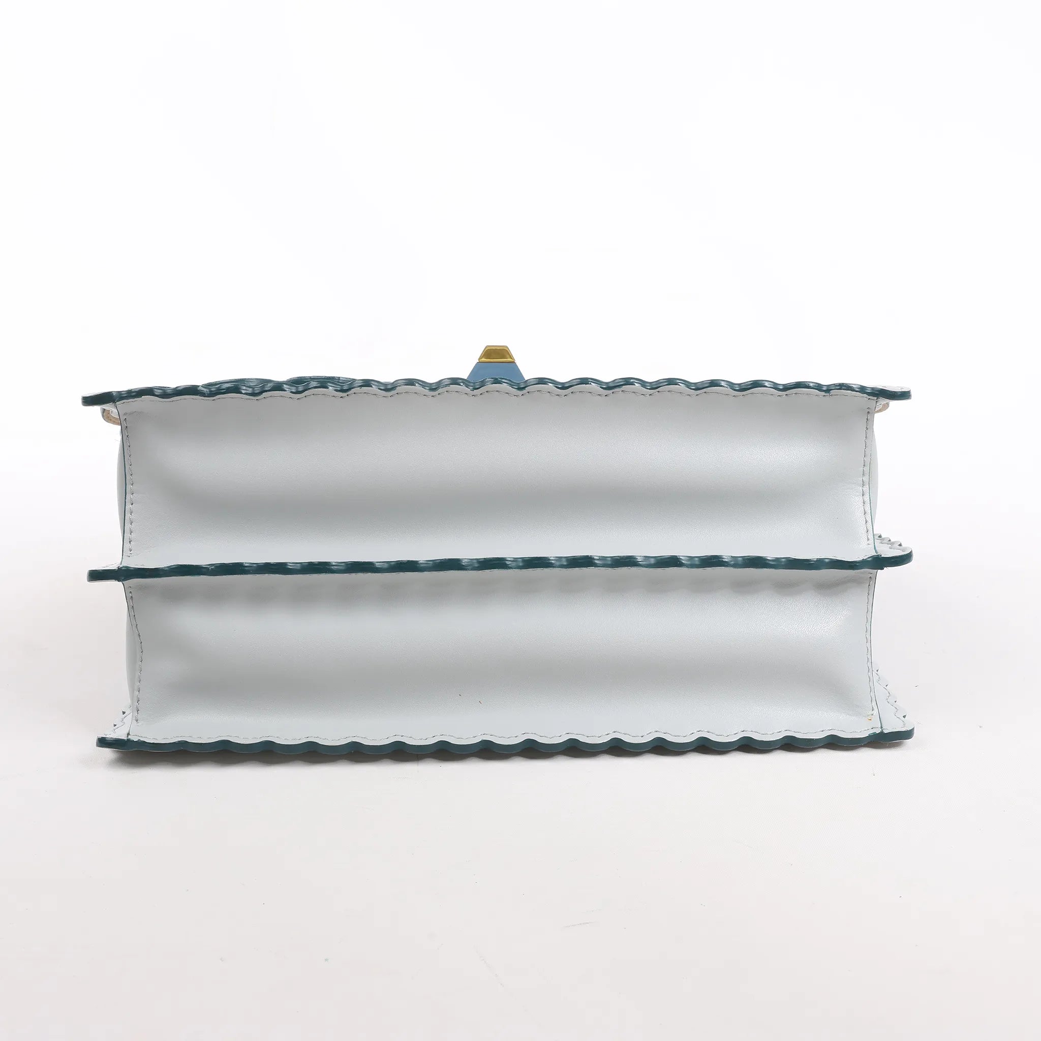 FENDI Kan I Leather 2Way Handbag in Blue 8BT283