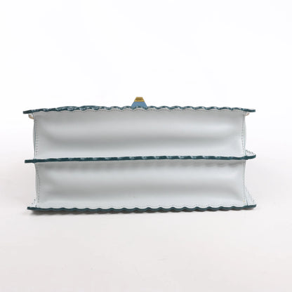 Sac à main bidirectionnel en cuir FENDI Kan I bleu 8BT283