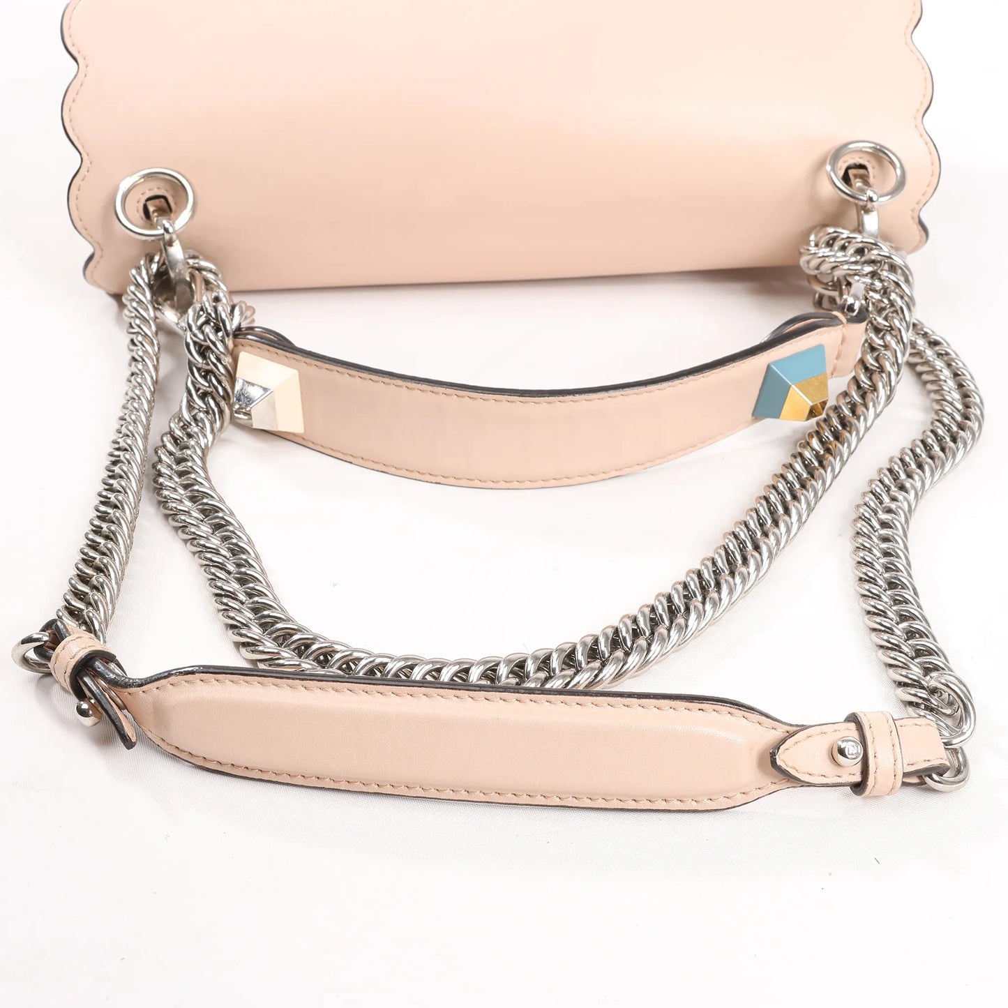 FENDI Kan I Leather 2Way Handbag in Pink 8BT283