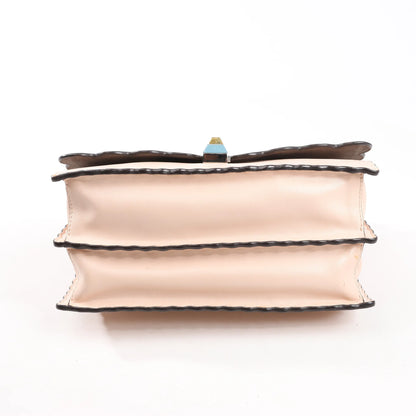 FENDI Kan I Leather 2Way Handbag in Pink 8BT283