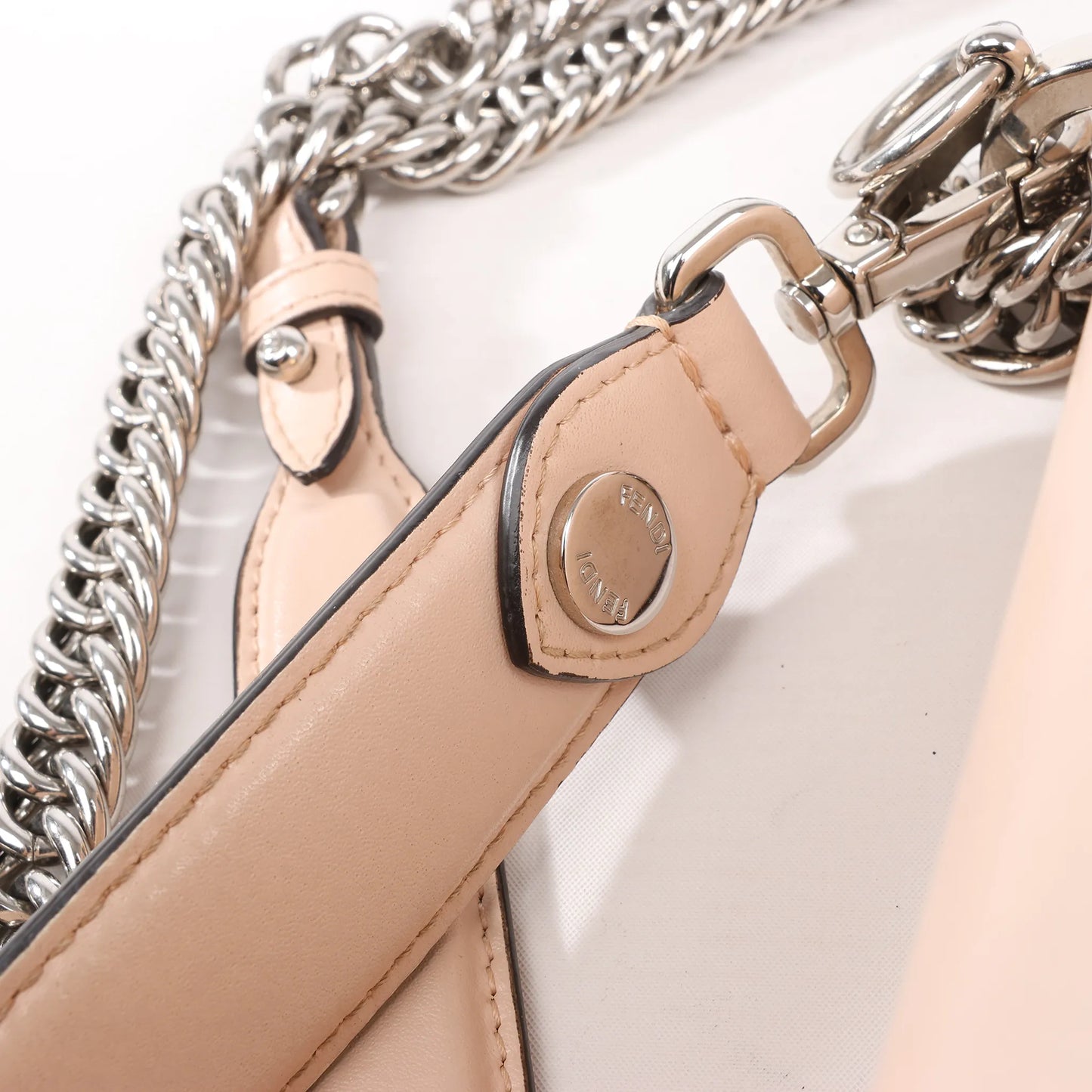 FENDI Kan I Leather 2Way Handbag in Pink 8BT283