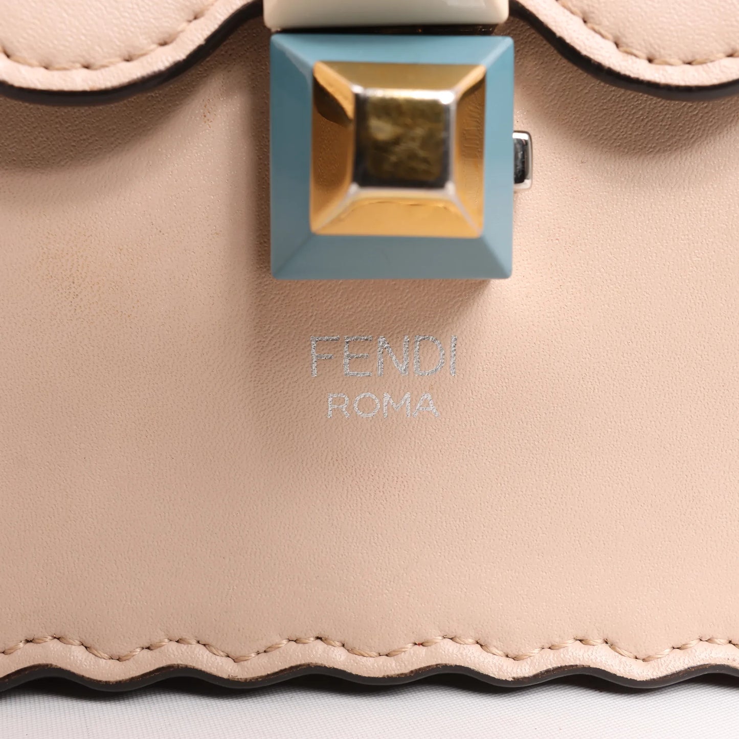 FENDI Kan I Leather 2Way Handbag in Pink 8BT283