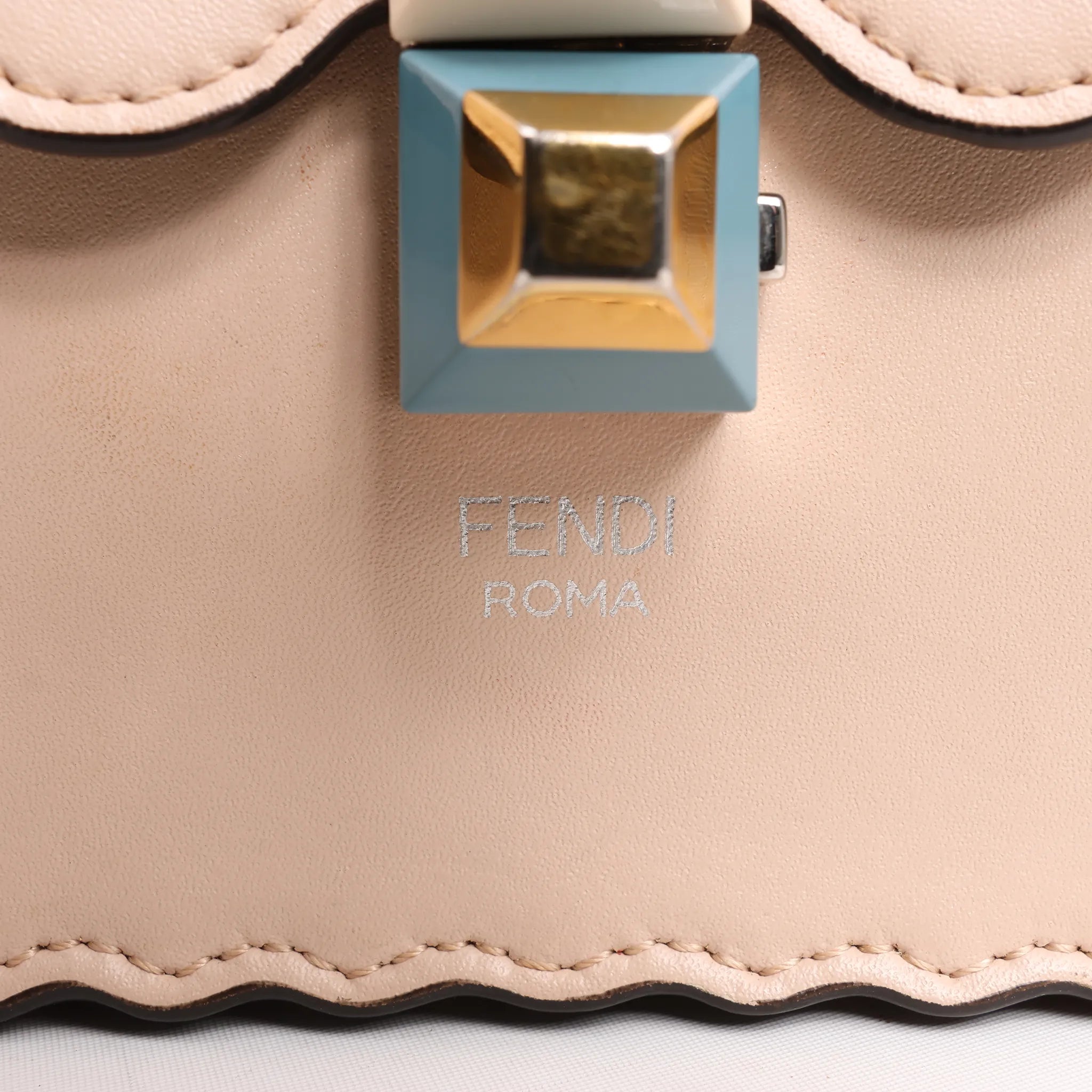 FENDI Kan I Leather 2Way Handbag in Pink 8BT283