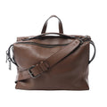 Fendi Lui Urban 2-way handbag in brown leather with top handle, adjustable shoulder strap, double zip closure and dark metal hardware.