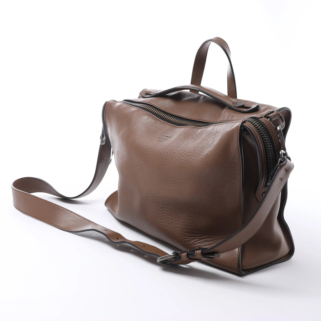 Fendi Lui Urban Leather 2Way Handbag in Brown 7VA400