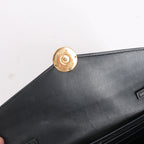 Cartera continental de piel lisa negra de Bottega Veneta
