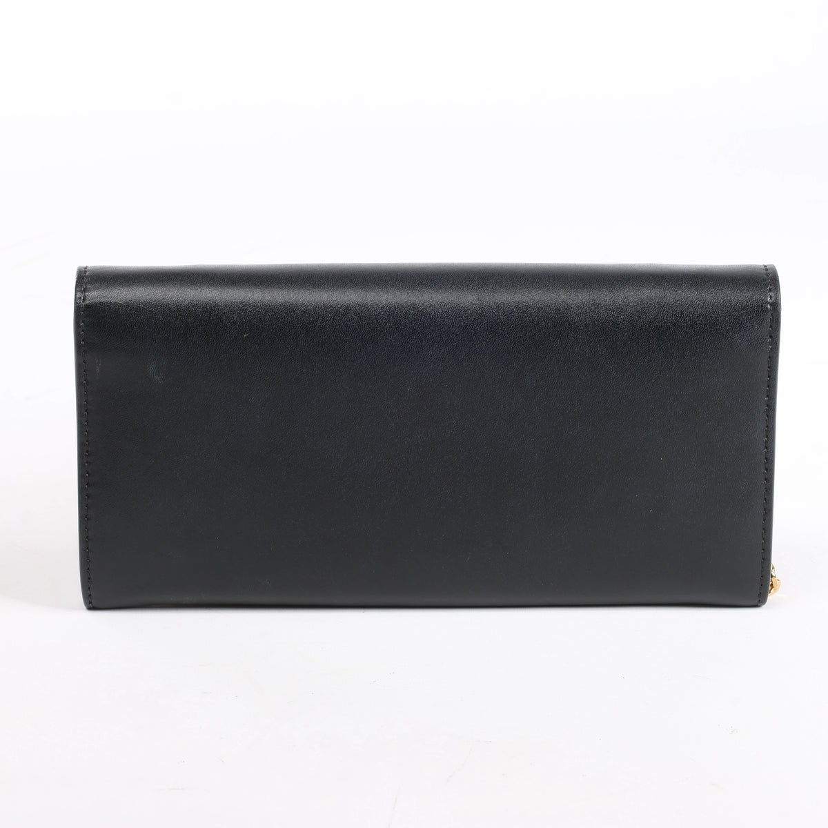 Cartera continental de piel lisa negra de Bottega Veneta