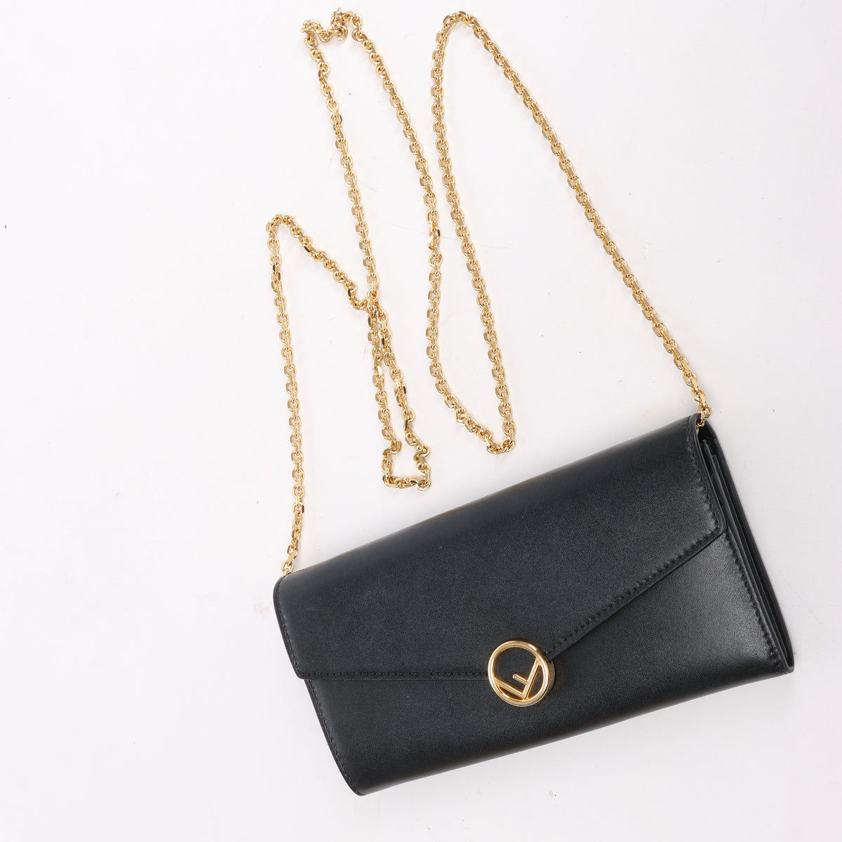 Cartera continental de piel lisa negra de Bottega Veneta