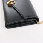 Cartera continental de piel lisa negra de Bottega Veneta