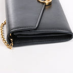 Cartera continental de piel lisa negra de Bottega Veneta