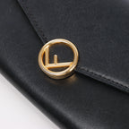 Cartera continental de piel lisa negra de Bottega Veneta