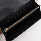 Cartera continental de piel lisa negra de Bottega Veneta