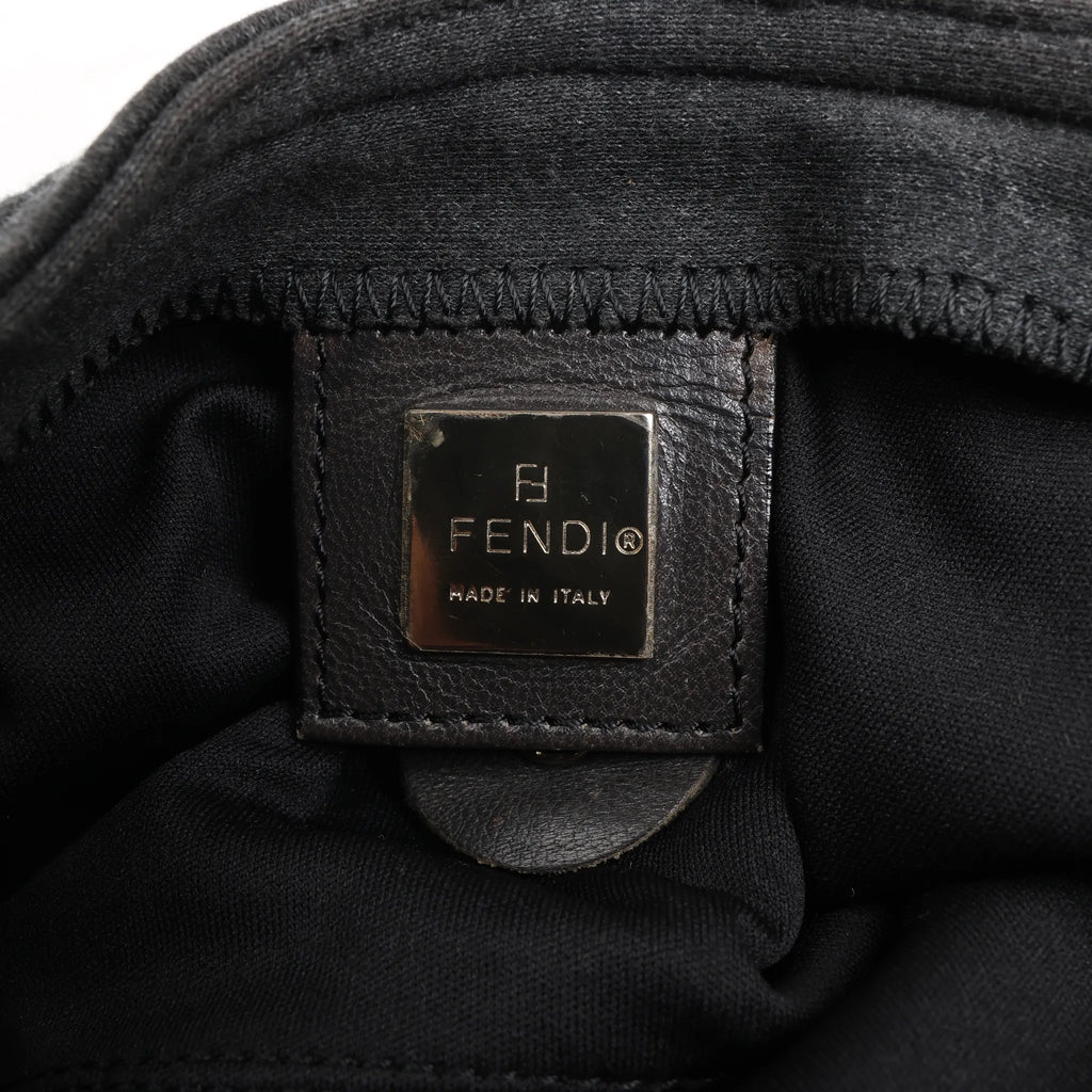 FENDI Baguette Cotton Shoulder bag in Gray 26424