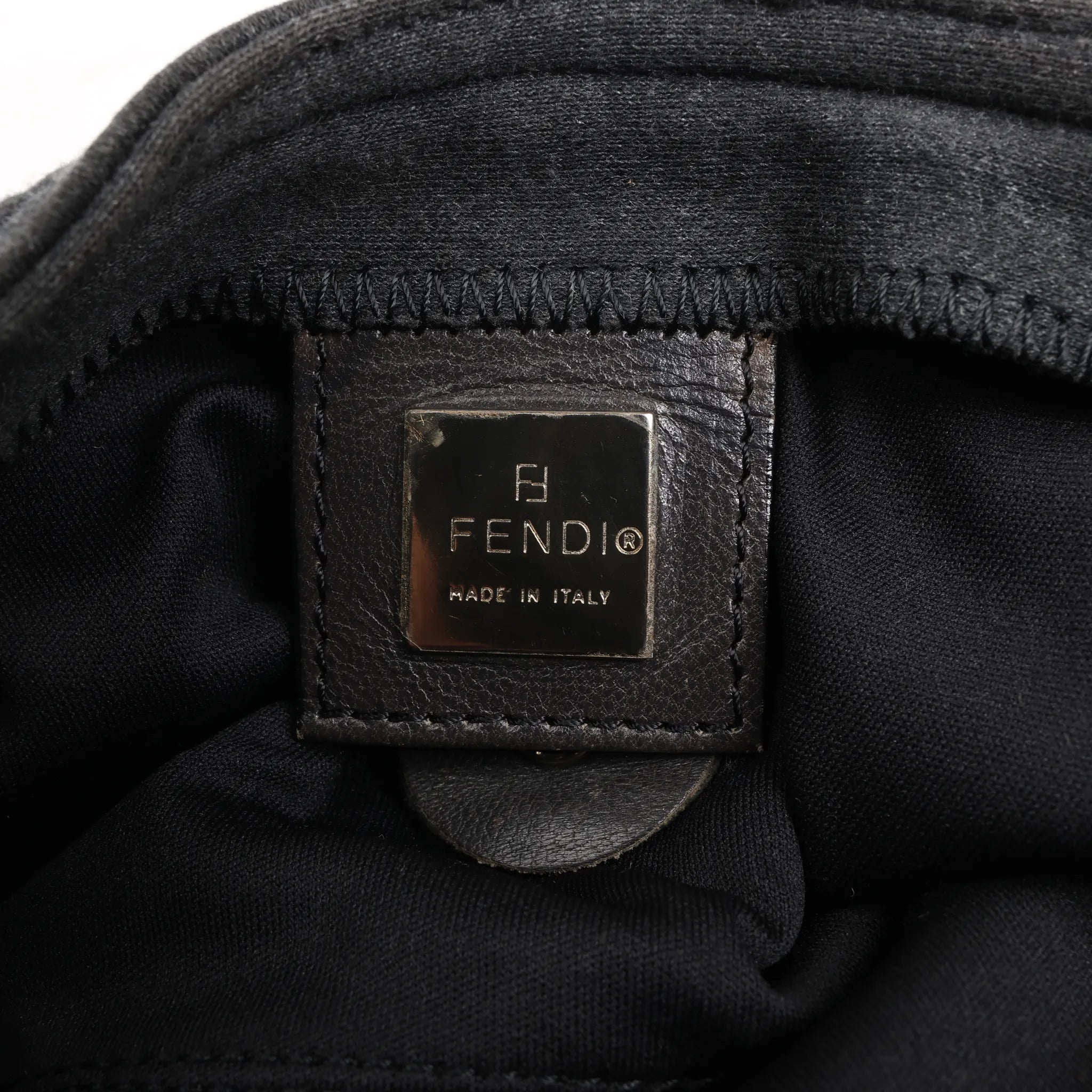 FENDI Baguette Cotton Shoulder bag in Gray 26424