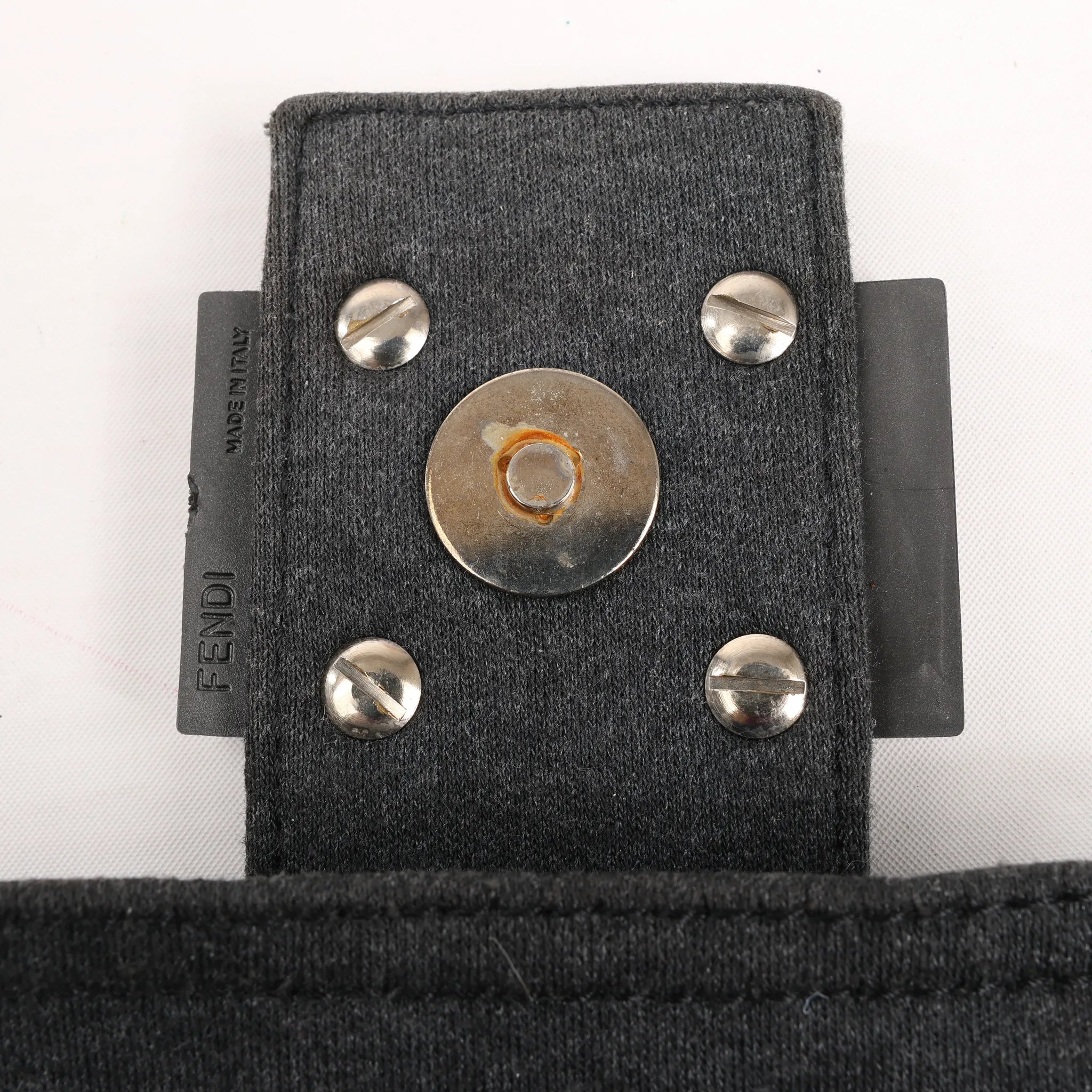 FENDI Baguette Cotton Shoulder bag in Gray 26424