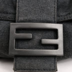 FENDI Baguette Cotton Shoulder bag in Gray 26424