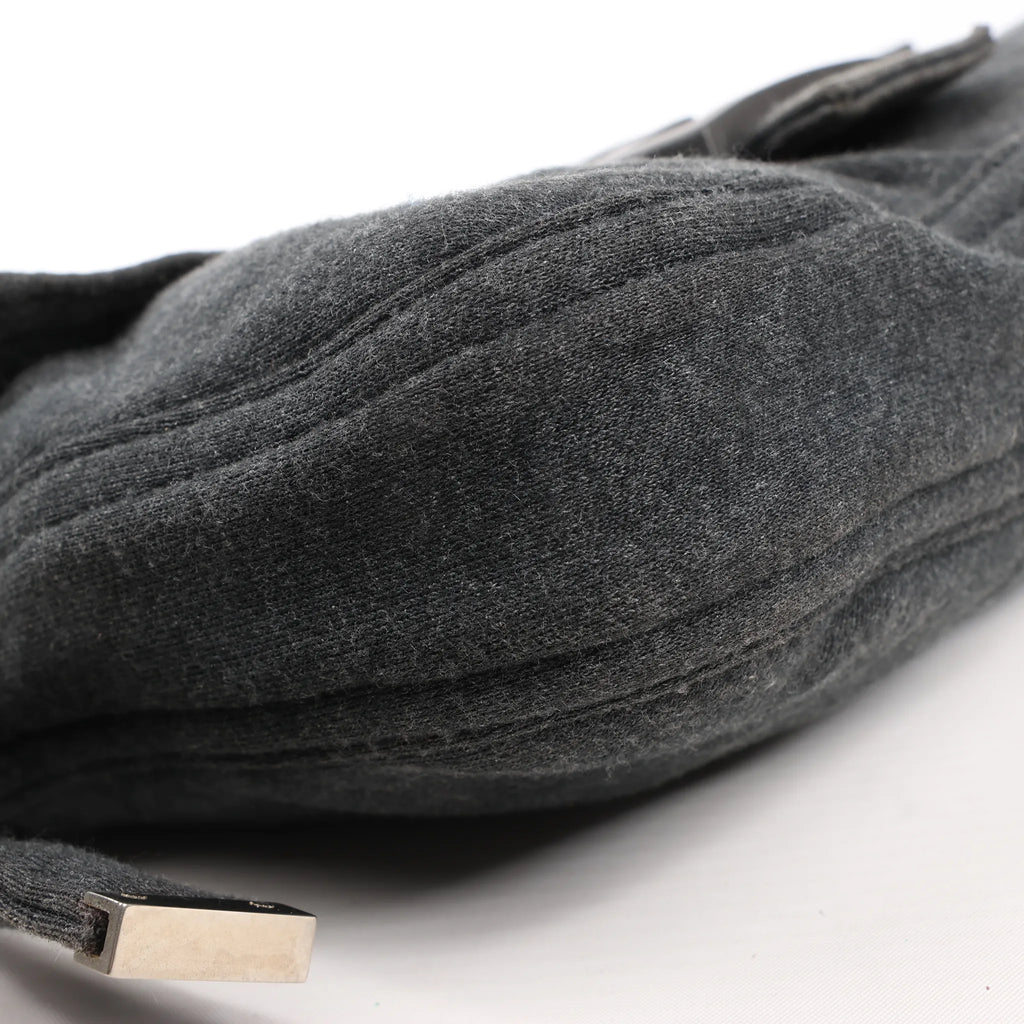 FENDI Baguette Cotton Shoulder bag in Gray 26424