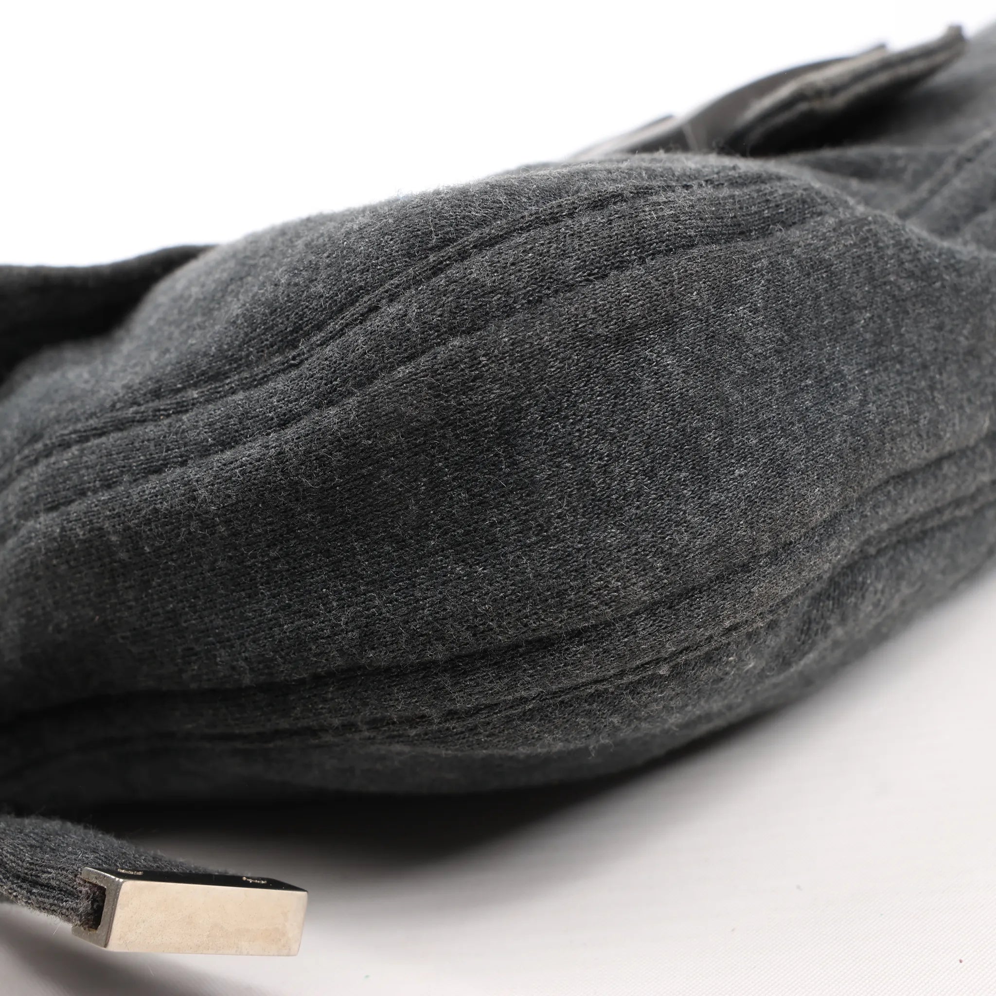 FENDI Baguette Cotton Shoulder bag in Gray 26424