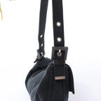 FENDI Baguette Cotton Shoulder bag in Gray