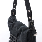 FENDI Baguette Cotton Shoulder bag in Gray