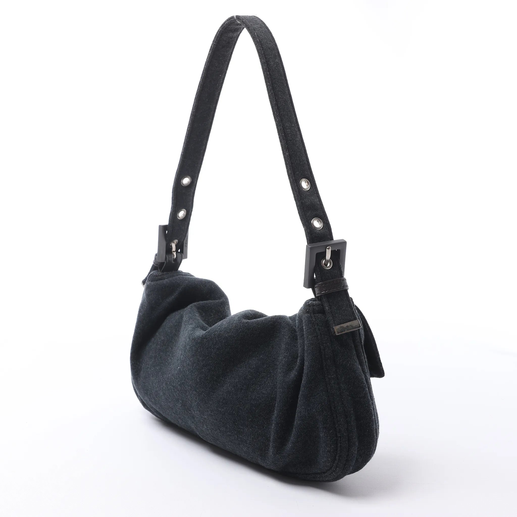 FENDI Baguette Cotton Shoulder bag in Gray