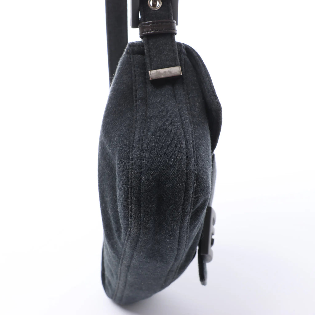 FENDI Baguette Cotton Shoulder bag in Gray