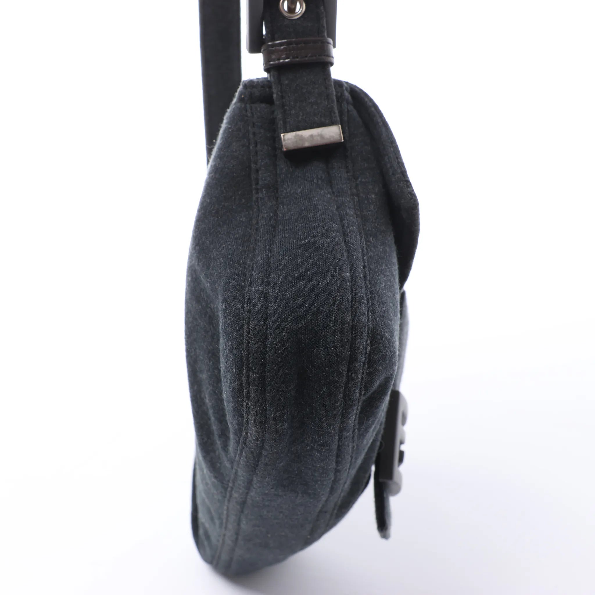 FENDI Baguette Cotton Shoulder bag in Gray