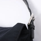 FENDI Mamma Baguette Jersey & Leather Shoulder bag in Black