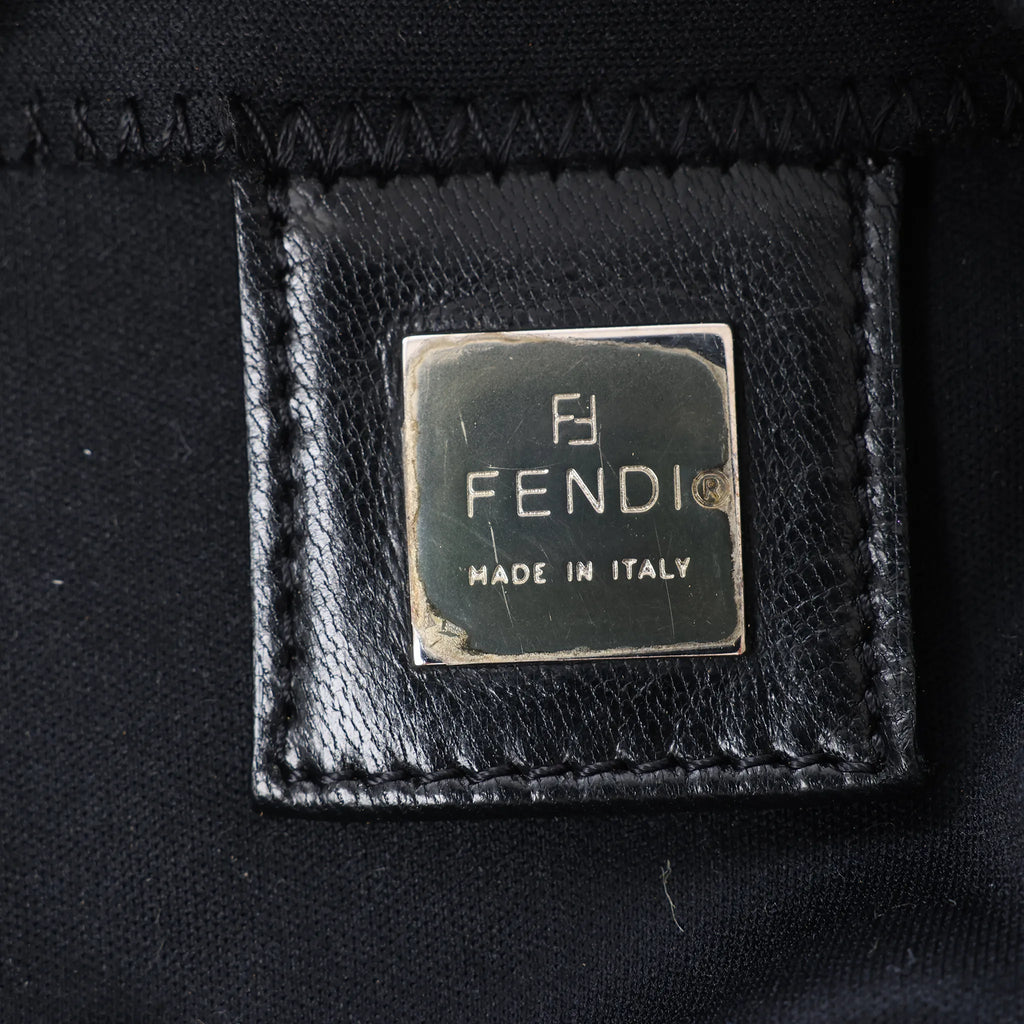 FENDI Mamma Baguette Jersey & Leather Shoulder bag in Black