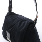 FENDI Mamma Baguette Jersey & Leather Shoulder bag in Black