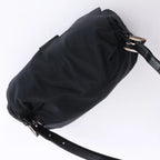 FENDI Mamma Baguette Jersey & Leather Shoulder bag in Black