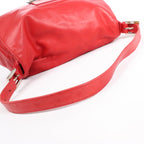 FENDI Mamma Baguette Leather Shoulder bag in Red 26325